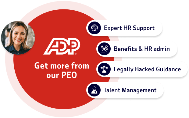 Get more from our PEO: Expert HR support, benefits & HR admin, legally backed guidance and talent management.
