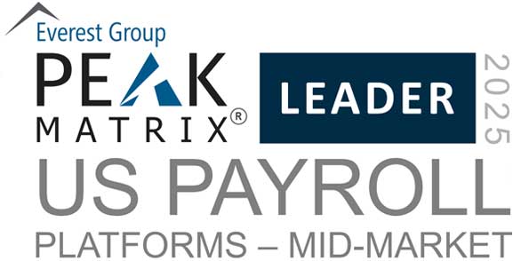 PEAK by Everest Group Award Badge for Leader in US Payroll Platforms Mid-Market
