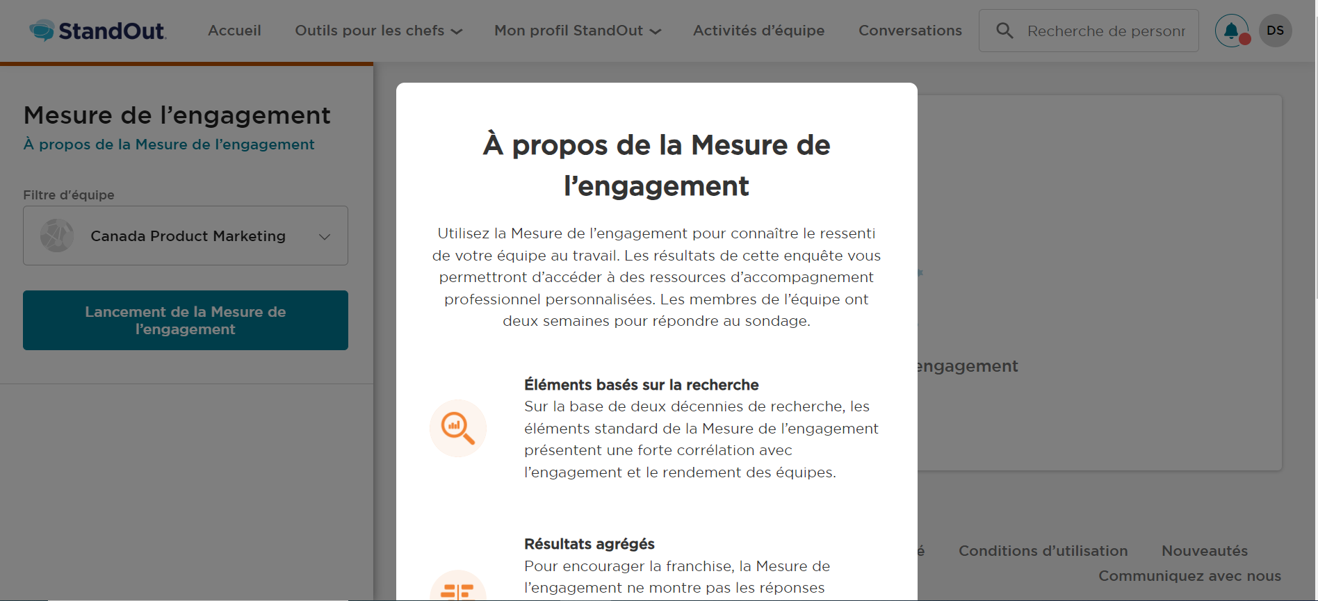 À propos de la Mesure de l'engagement
