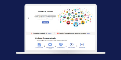 capture d'écran du produit ADP Assistance RHMS sur un ordinateur portable