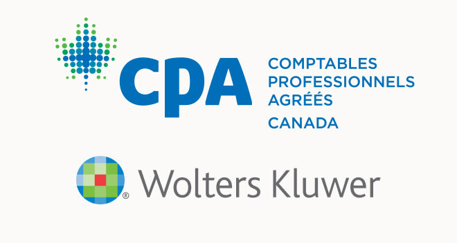 logos de Comptables professionnels agréés Canada et de Wolters Kluwer